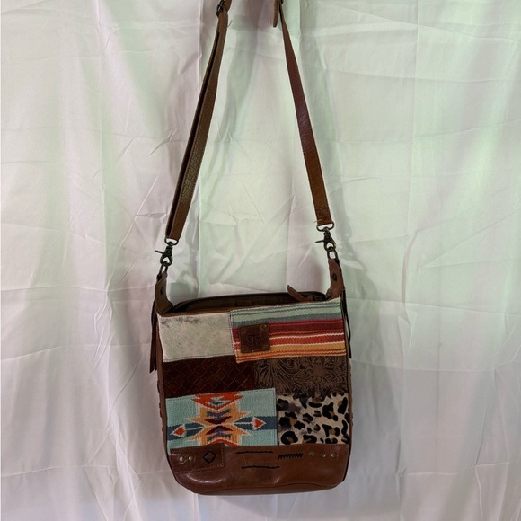 STS Patchwork Brown Shoulder Bag - Picture 1 of 5